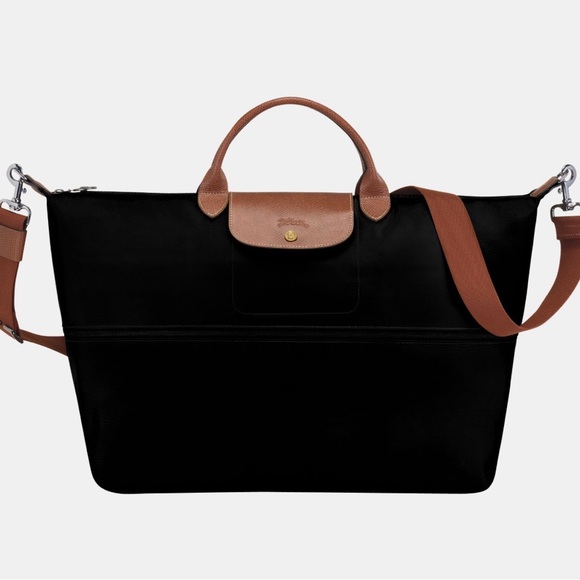 New Le Pliage Original Travel Bag Expandable Black - Recycled Canvas - Picture 6 of 7